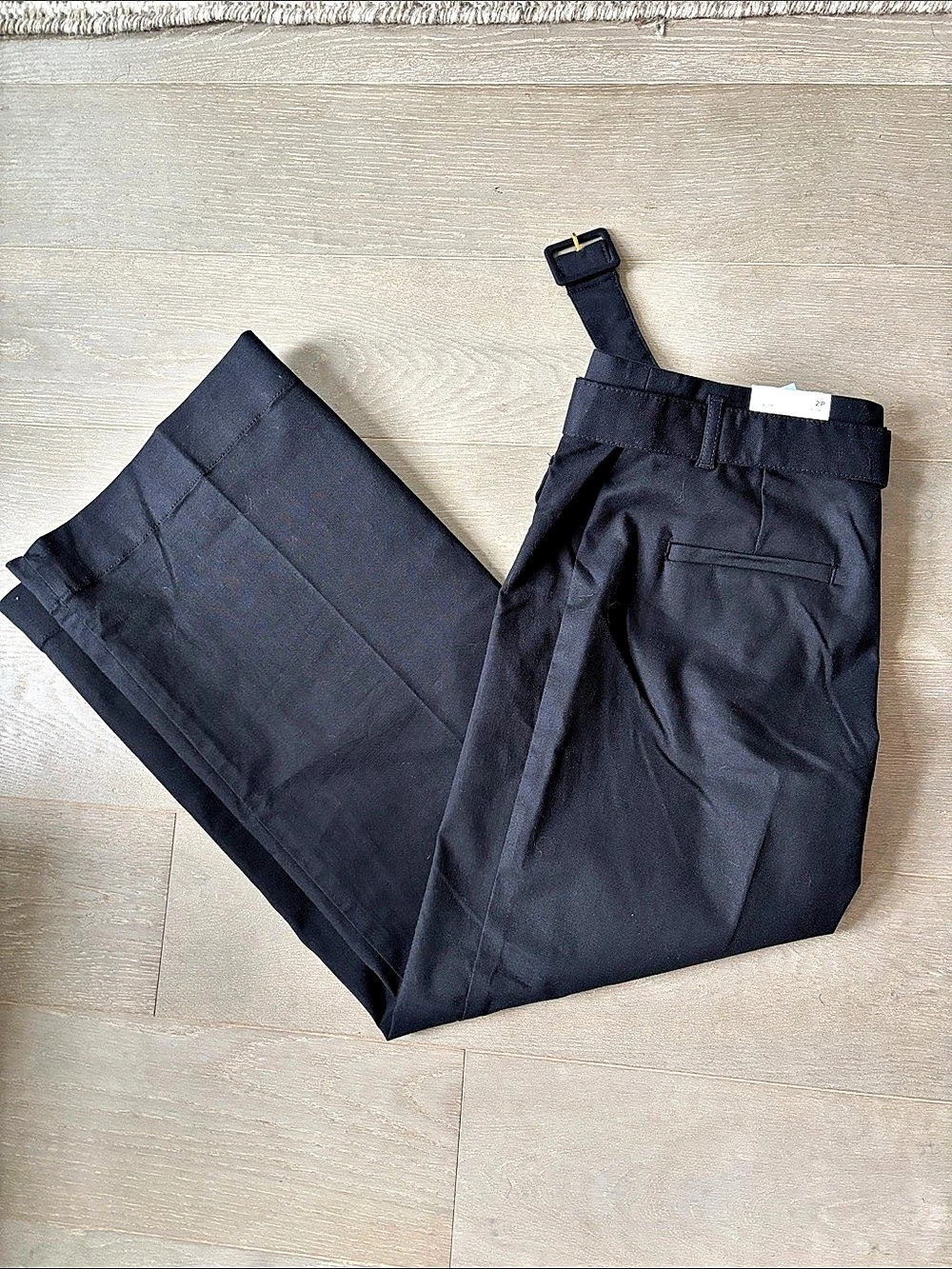 LOFT The Palmer Wide Leg Wide Leg Trousers Black Size 2P NWT